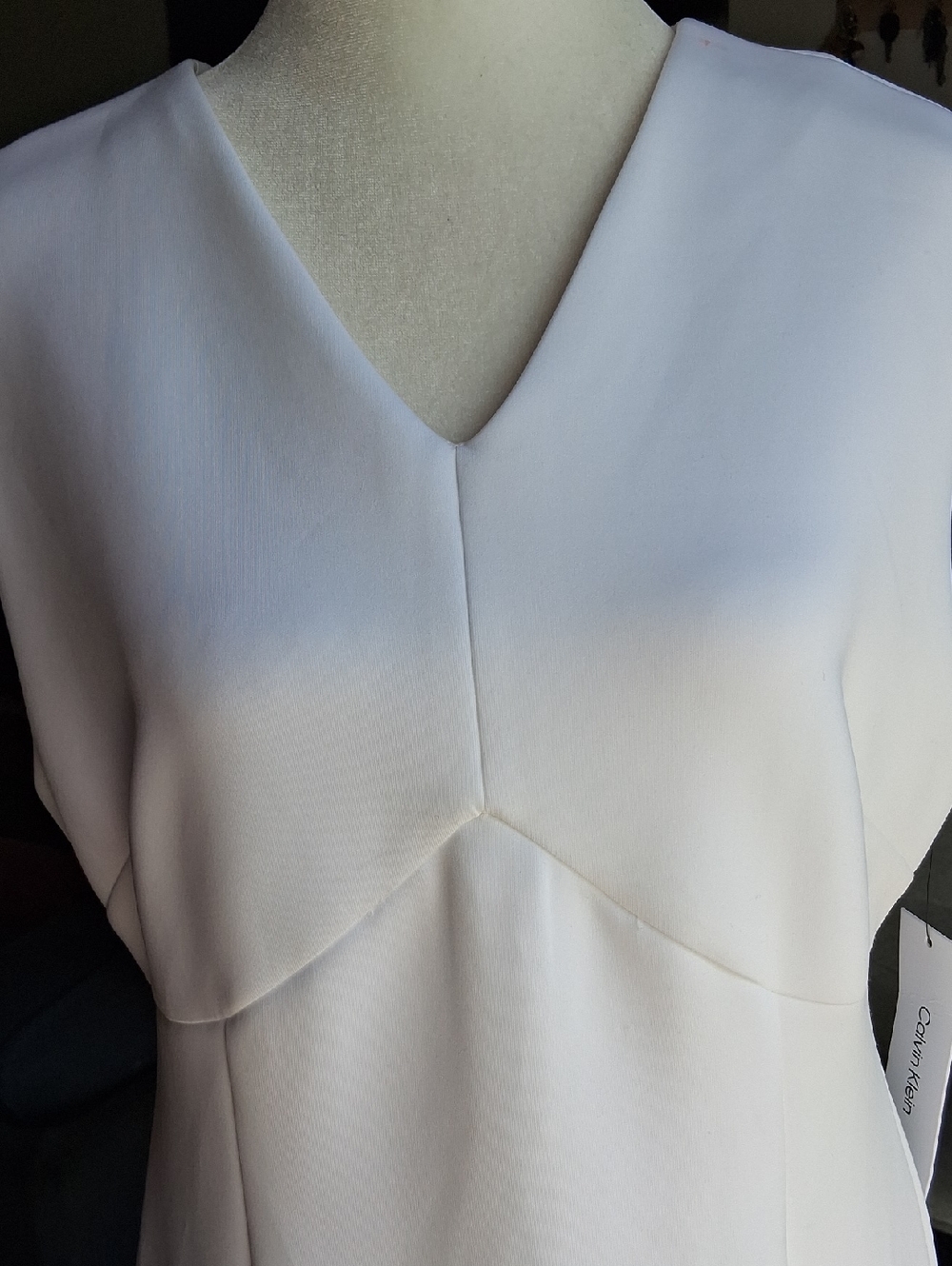 Calvin Klein White Midi Dress 10 - Picture 7 of 9